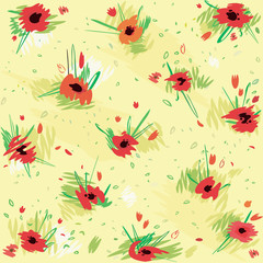 Floral background, poppies.