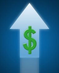rising arrow and dollar sign