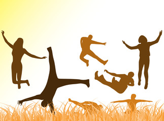 Illustration of people in action