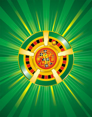 Background with green casino chips