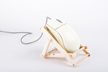 A computer mouse in rest