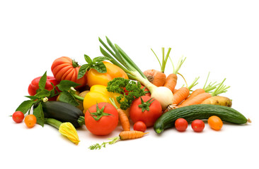 Fototapeta na wymiar bio fresh vegetables on white background