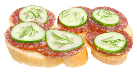 Sandwiches with sausage