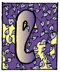 Vecteur enluminure lettre L alphabet