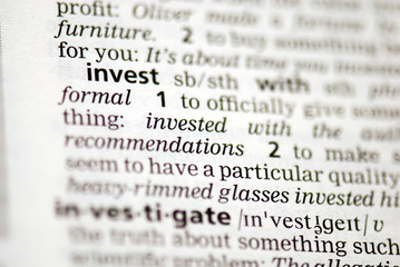Invest definition in close-up