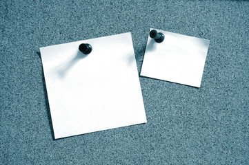 blank sheet paper on bulletin board