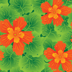 Abstract flowers background. Seamless. Vector illustration.