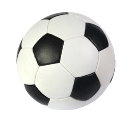 black and white soccer ball on a white background. (isolated)