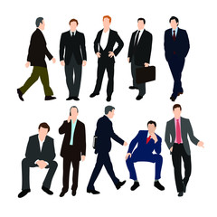 Set of Men in Suits Vector