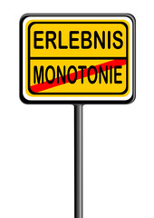 Schild mit Information