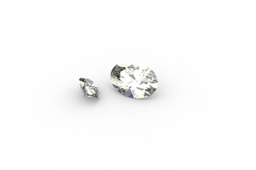 Two Oval White Diamonds