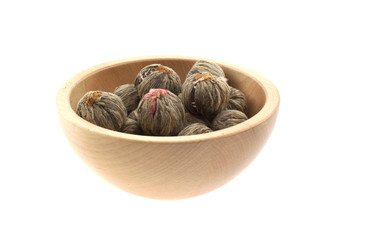 lychee tea in a wood bowl