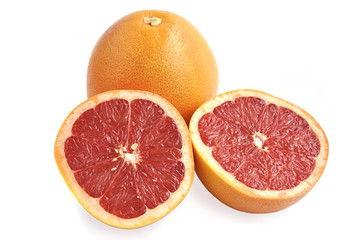 Grapefruits isolated over white.