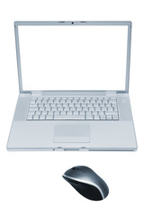 laptop with the wireless mouse