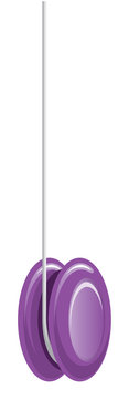 A purple yo-yo with string