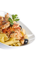 Pasta with Chicken and Black Olives