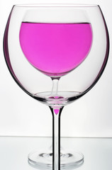 Glasses on mirror