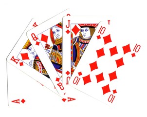 playing cards,  royal scale of diamonds