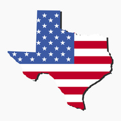 Texas map flag