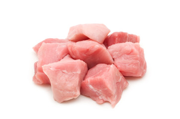 cut pork filet on white background