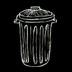 illustration poubelle négatif