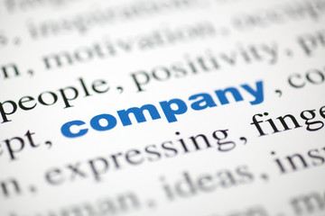 Fototapeta premium mot company société texte flou mot bleu
