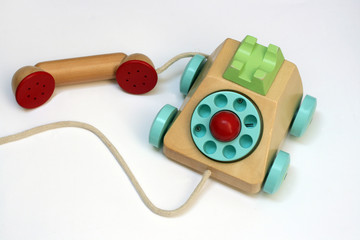 wooden toy telephone