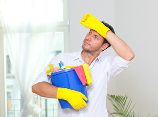 household home cleaning man for better hygiene