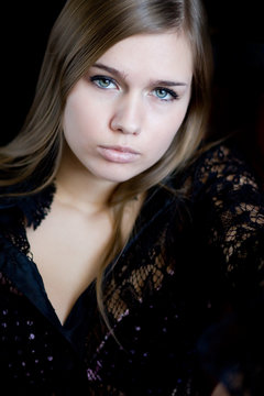 Portrait of young woman closeup