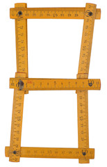 old yellow ruler forming font symbol 8