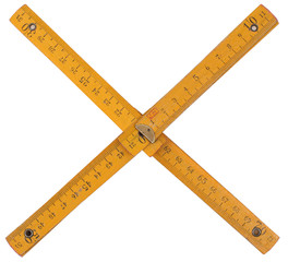 old yellow ruler forming font multiply symbol