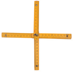 old yellow ruler forming font symbol +