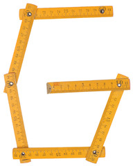 old yellow ruler forming font symbol G