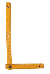 old yellow ruler forming font symbol L
