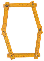 old yellow ruler forming font symbol O