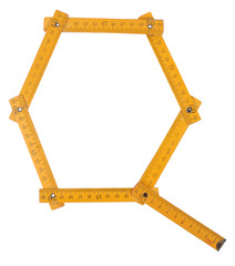old yellow ruler forming font symbol Q