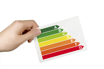 Hand mit Energieausweis