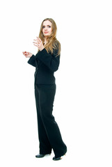 business lady in black suit