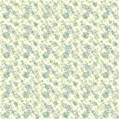 Retro dot and swirl background in blue and green