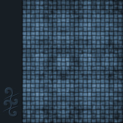 Dark blue weave background with symbol border