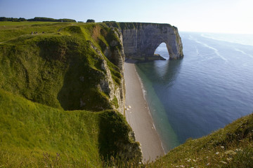france,normandie,etretat : falaise d'aval