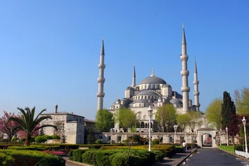 Fotobehang De Blauwe Moskee, Istanbul, Turkije © PixAchi