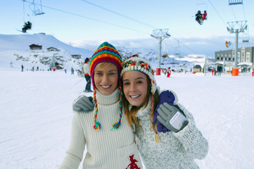 amies à la neige