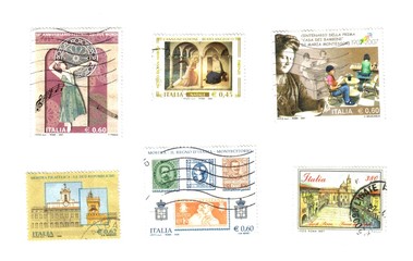 Fototapeta na wymiar Italian stamps;..