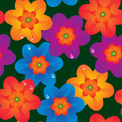 Abstract flowers background. Seamless. Vector illustration.