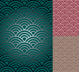 Traditional japanese ornamental pattern- seigaiha. Vector format