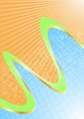 Vector abstract orange and blue background