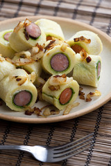 potato dumplings with sausage