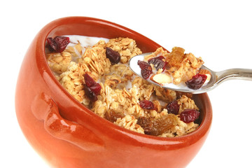 pot full of granola with nuts