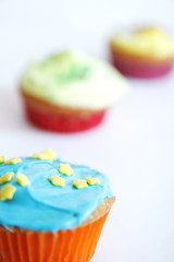 Colored cup cakes